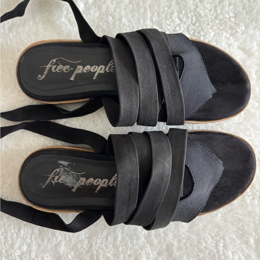 Free People Wrap Sandal Black sz 6.5 - Picture 6 of 13